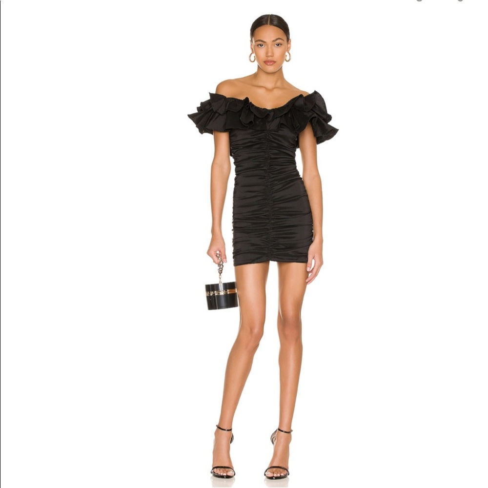 Lovers + Friends Black Off-Shoulder Mini Dress